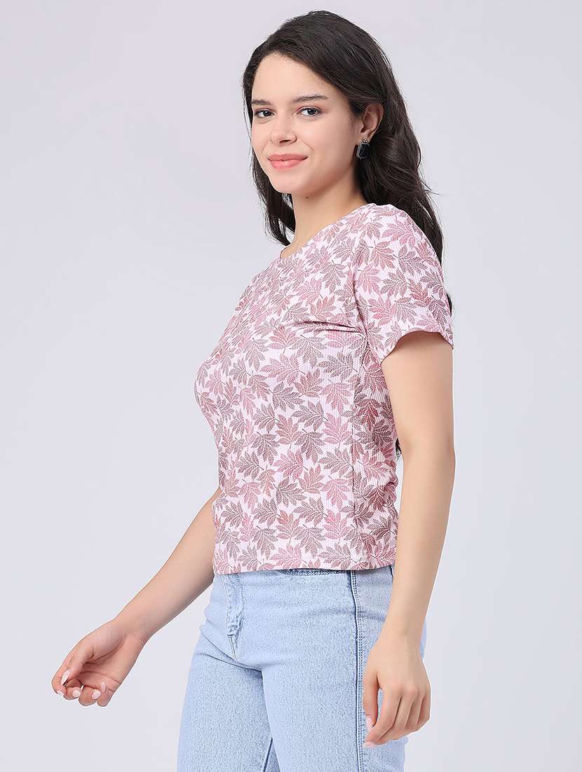 women printed round neck regular t-shirt - 22434771 -  Standard Image - 3