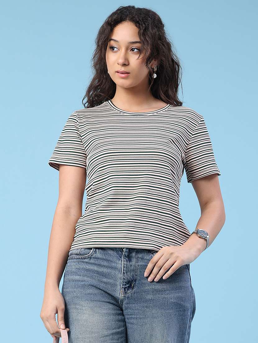 girls printed round neck short sleeves tee