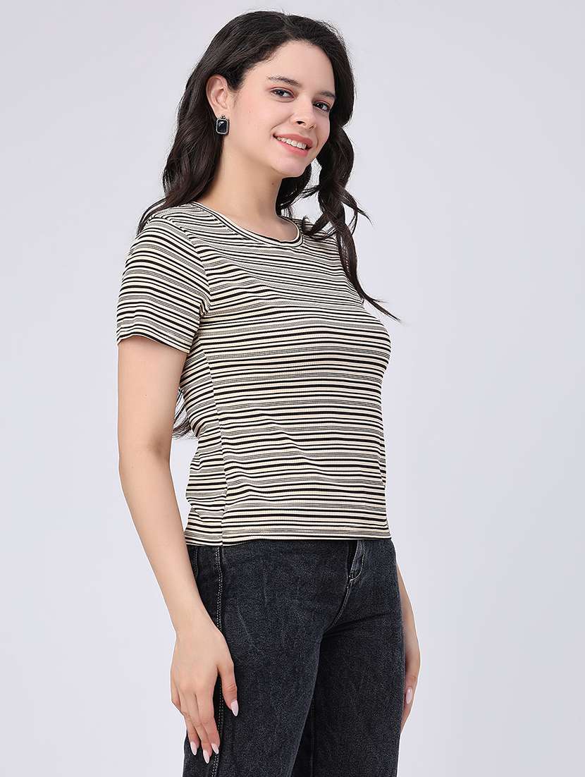 women printed round neck regular t-shirt - 22434775 -  Standard Image - 3