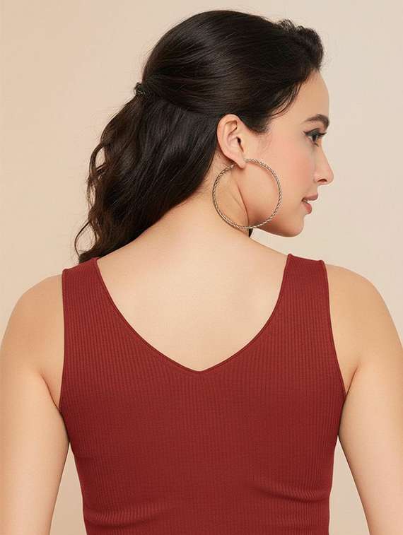 women solid sleeveless crop top - 22434902 -  Standard Image - 3
