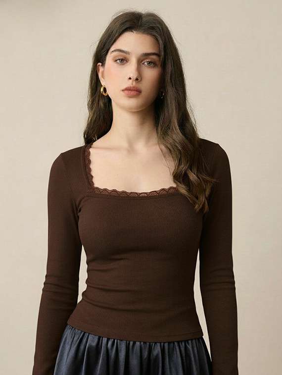 women solid long sleeve straight top