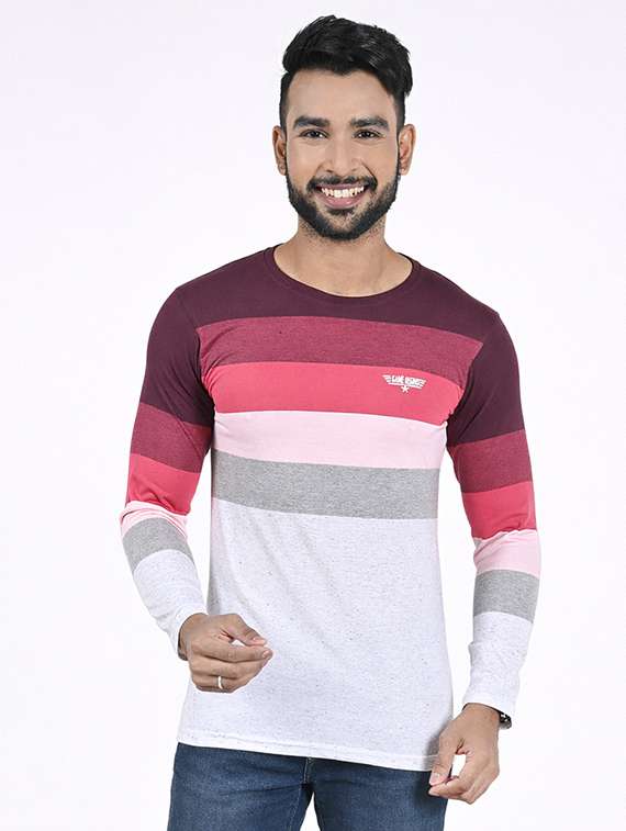 men stripes full sleeve t-shirt