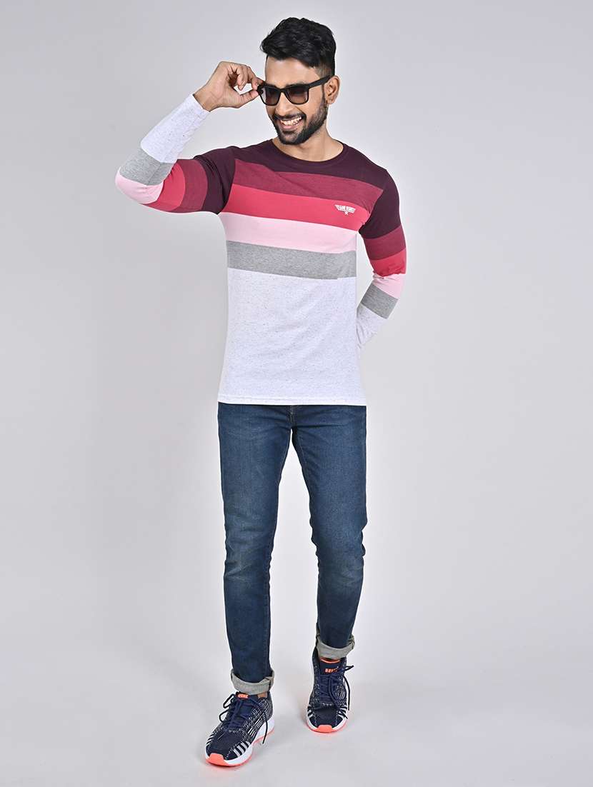 men stripes full sleeve t-shirt - 22435844 -  Standard Image - 3
