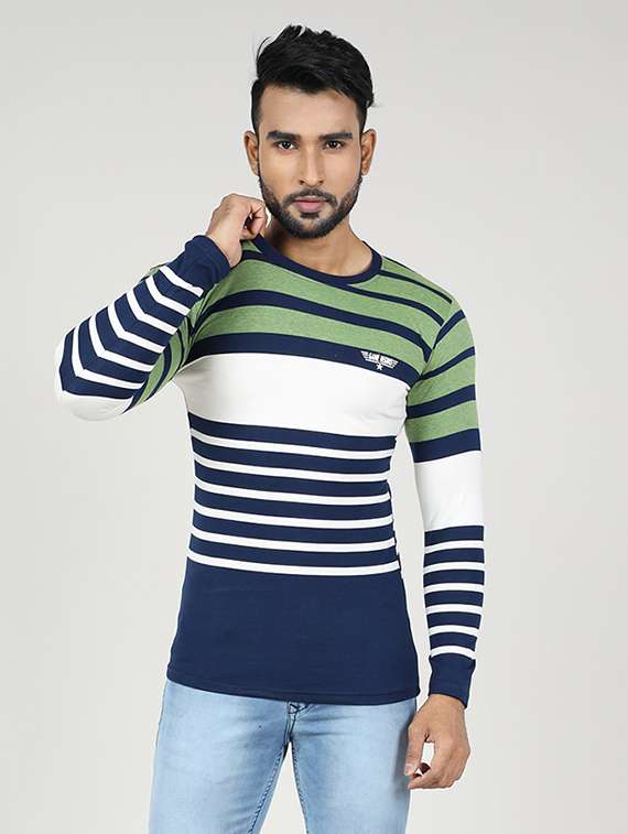 men color block long sleeves t shirt
