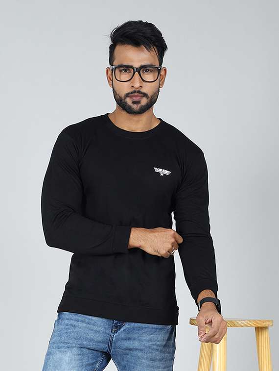 men solid round neck t shirt