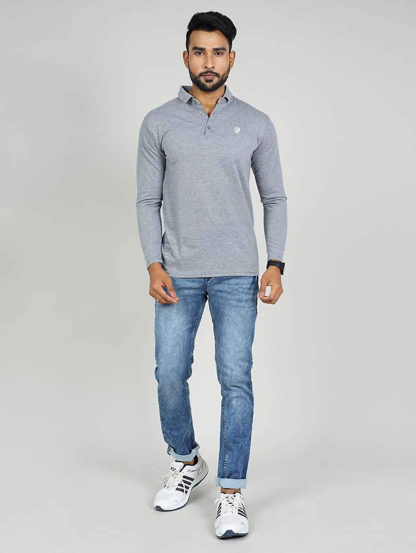men solid logo print long sleeves t shirt - 22435849 -  Standard Image - 3