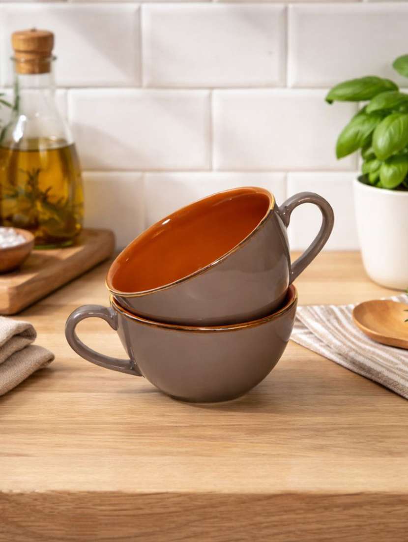 two ceramic soup bowls