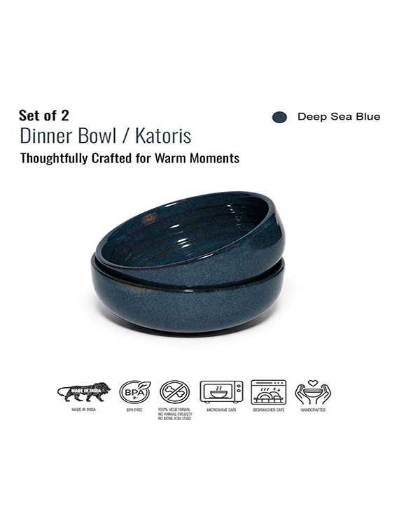 set of 2 blue ceramic bowls - 22436025 -  Standard Image - 3