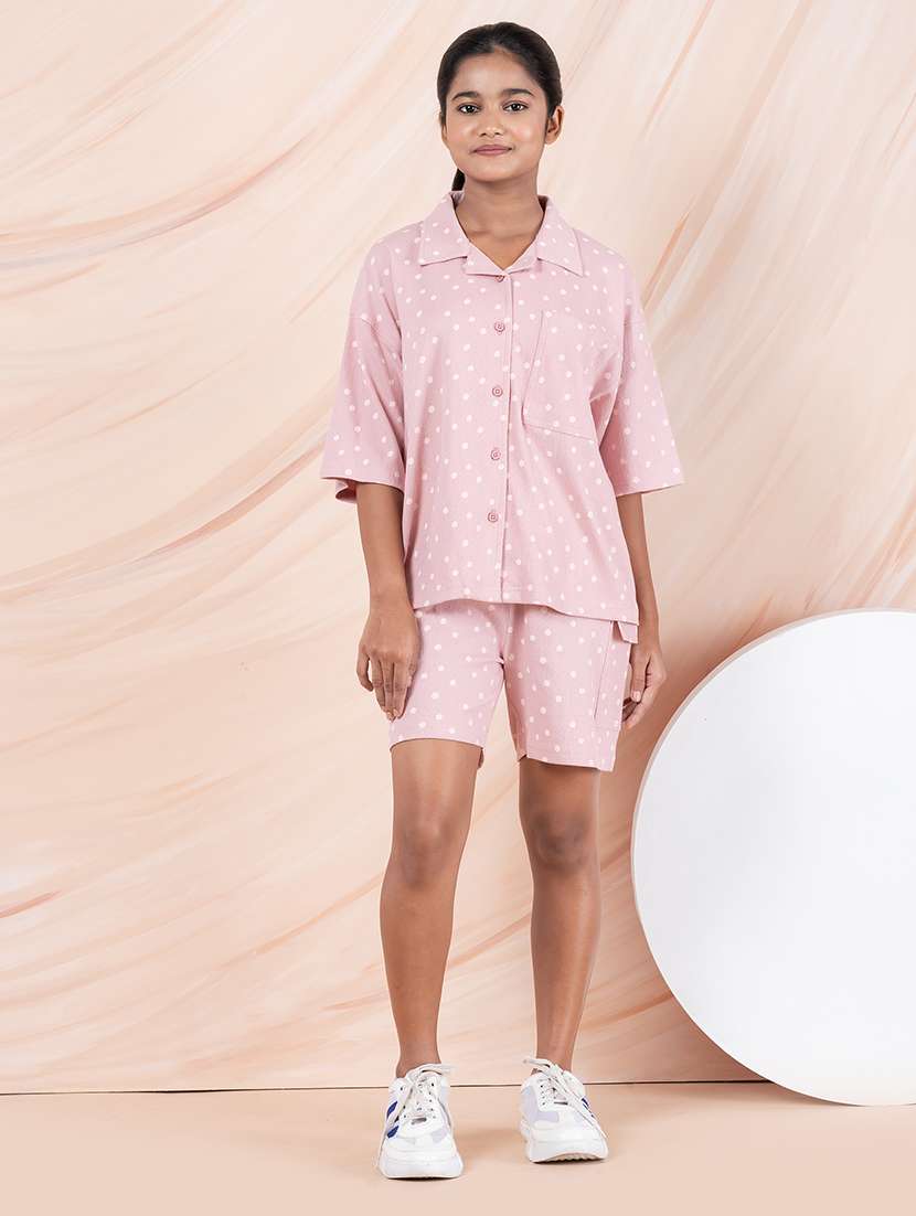 girl cotton shorts & top set co-ord set