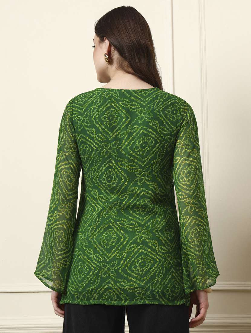 green georgette regular top - 22436032 -  Standard Image - 5
