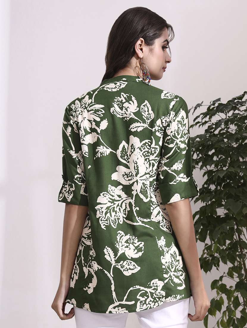 green rayon regular top - 22436048 -  Standard Image - 3