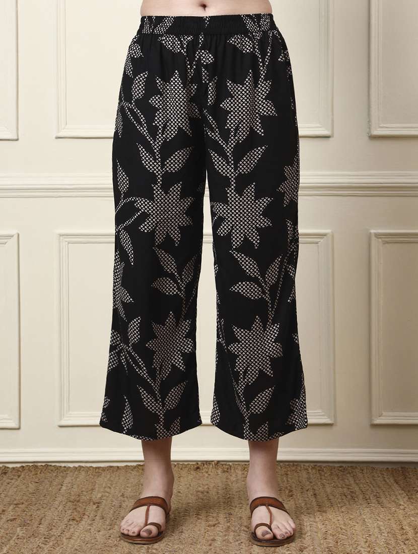 Black Rayon Top And Trouser Set Coord - 22437161 -  Standard Image - 5