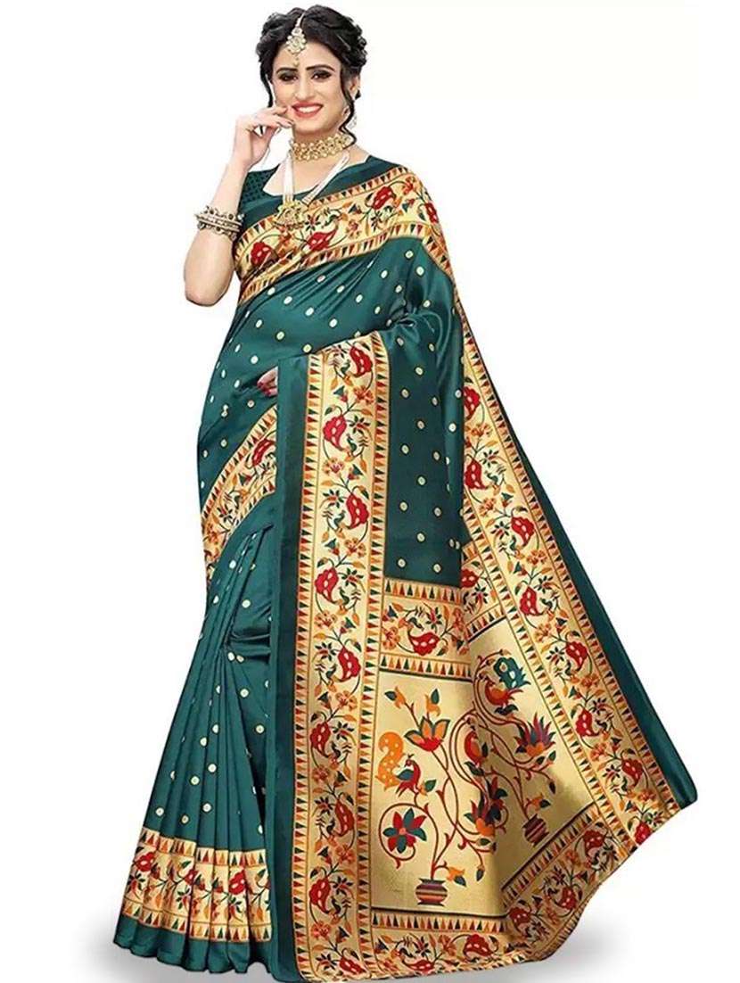 women self design paithani saree with blouse