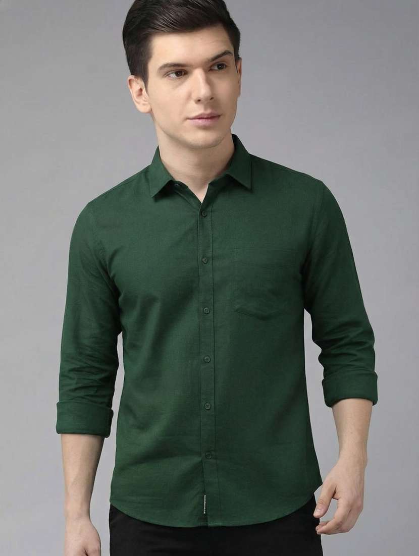 men solid long sleeve regular fit formal shirt