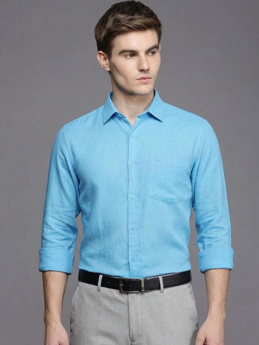 men solid long sleeve regular fit formal shirt