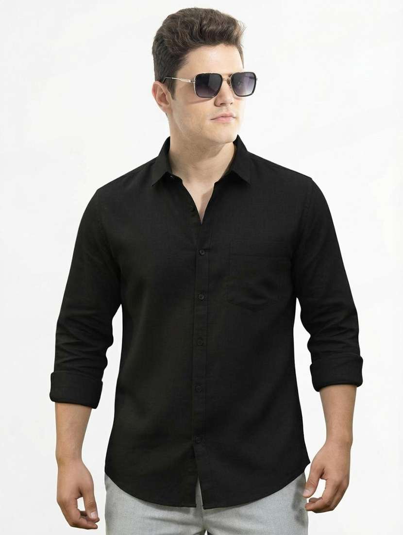 men solid long sleeve regular fit formal shirt