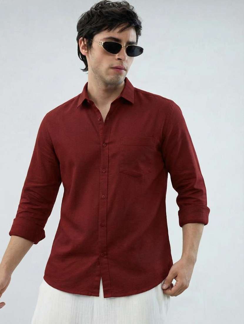 men solid long sleeve regular fit casual shirt
