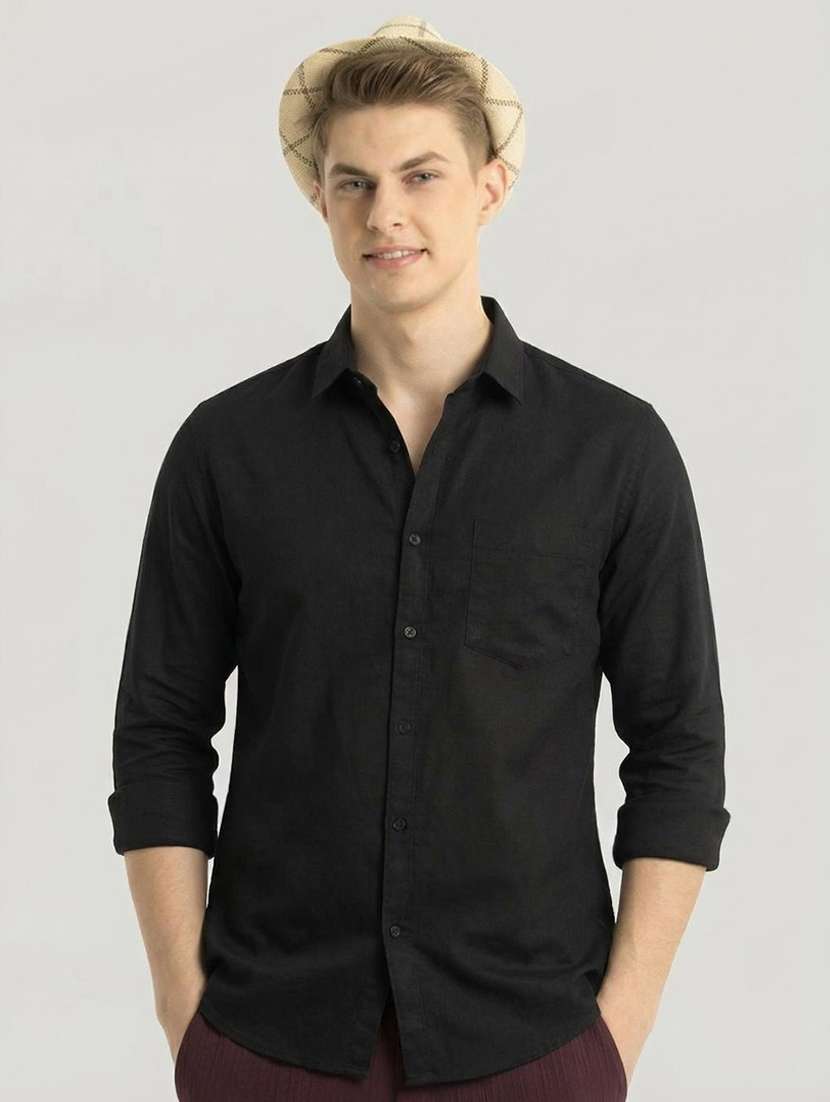 men solid long sleeve regular fit casual shirt