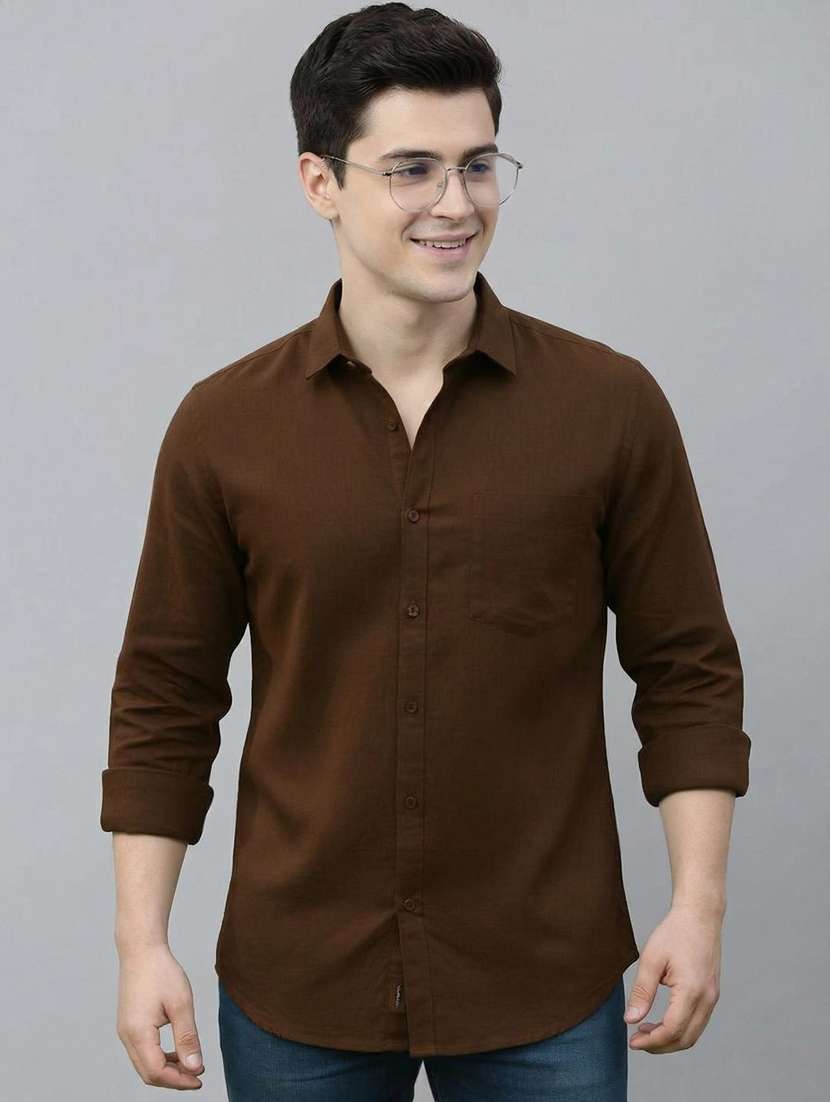 men solid long sleeve regular fit casual shirt