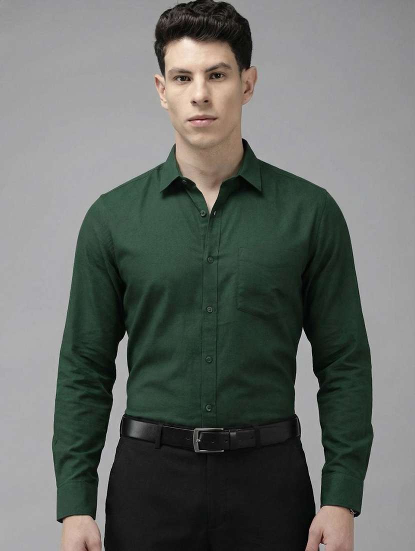 men solid long sleeve regular fit formal shirt