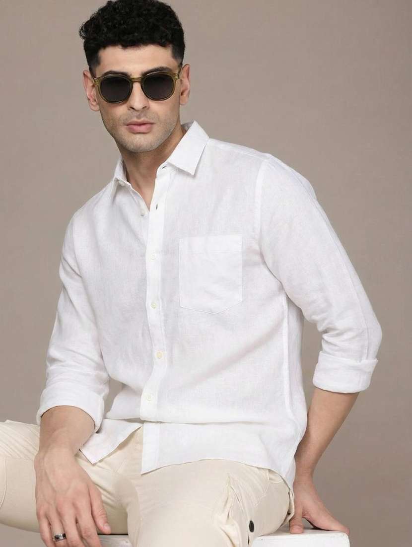 men solid long sleeve regular fit casual shirt