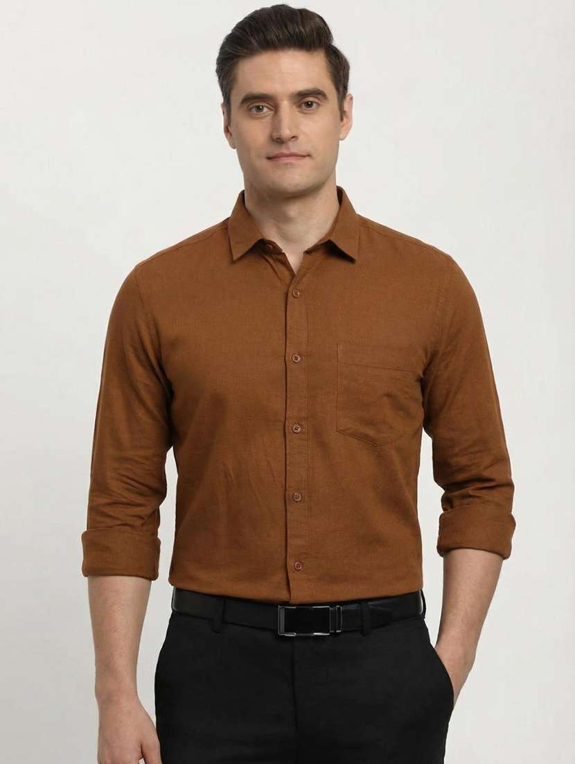 men solid long sleeve regular fit casual shirt