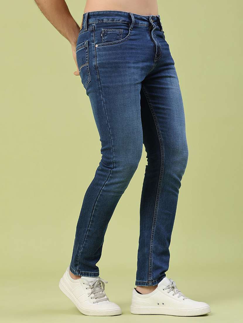 Men Washed Mid Rise Full Length Skinny Fit Jeans - 22438250 -  Standard Image - 3