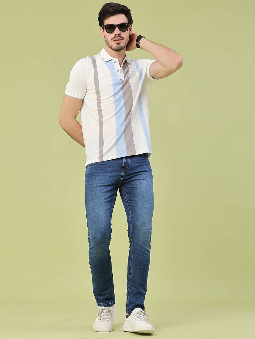 Men Washed Mid Rise Full Length Skinny Fit Jeans - 22438250 -  Standard Image - 5