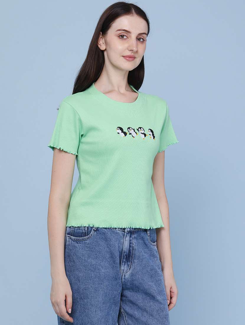 women embroidered round neck t-shirt - 22438313 -  Standard Image - 3