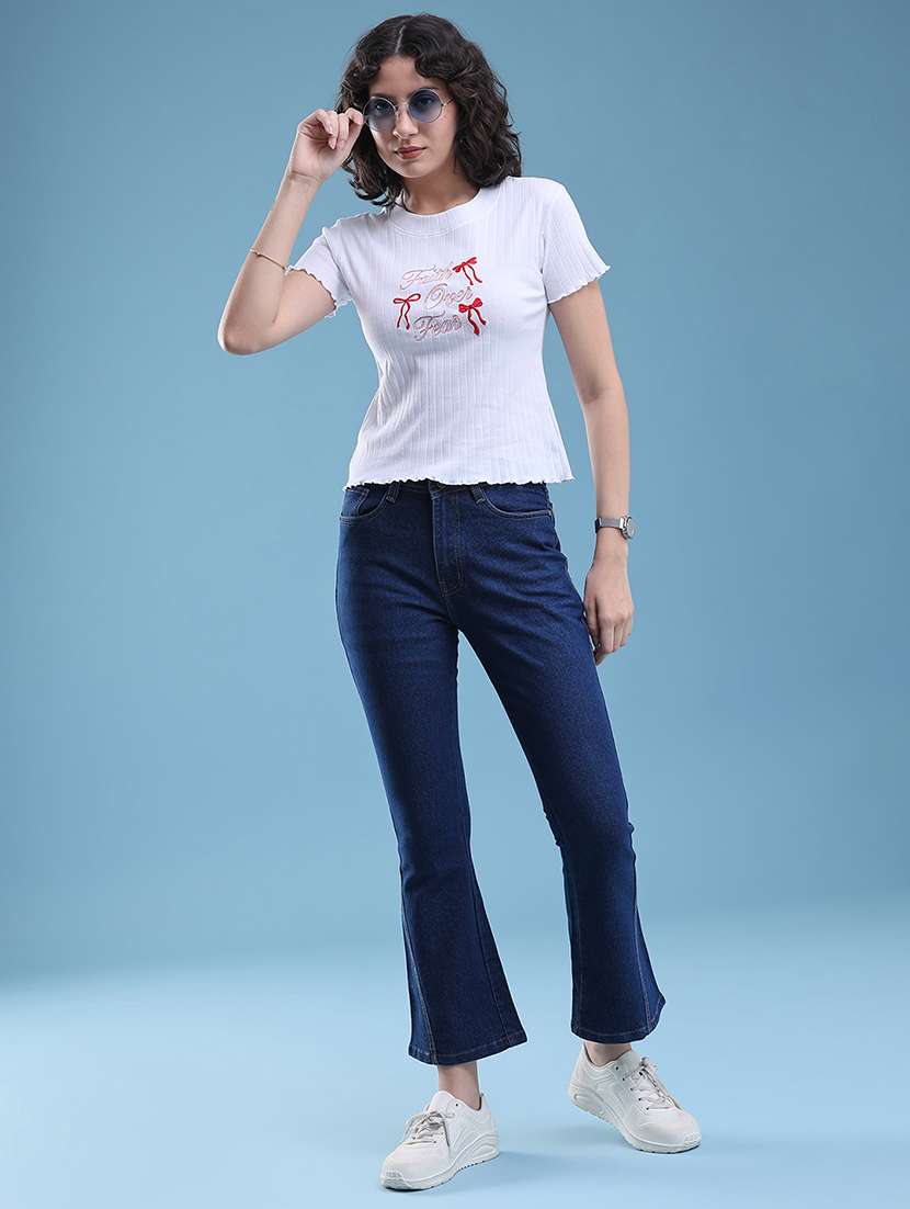 women embroidered round neck regular t-shirt - 22438315 -  Standard Image - 5