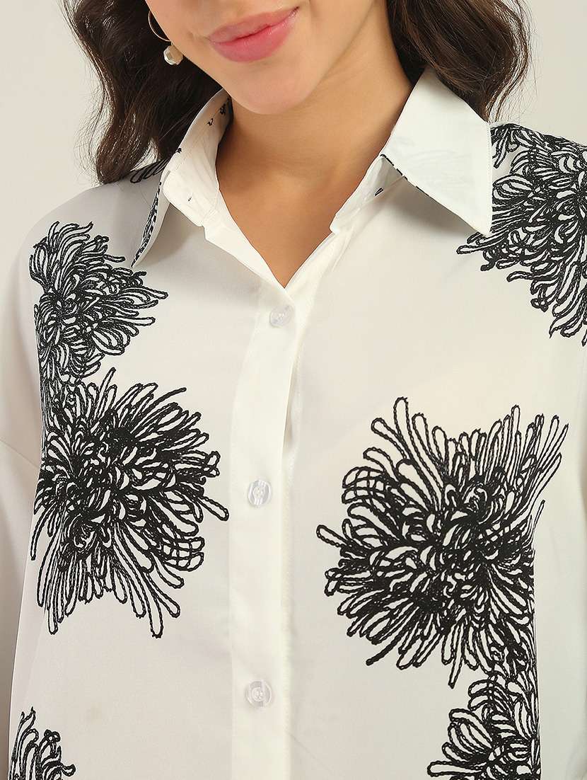 Women White Polyester Regular Shirt - 22438457 -  Standard Image - 5