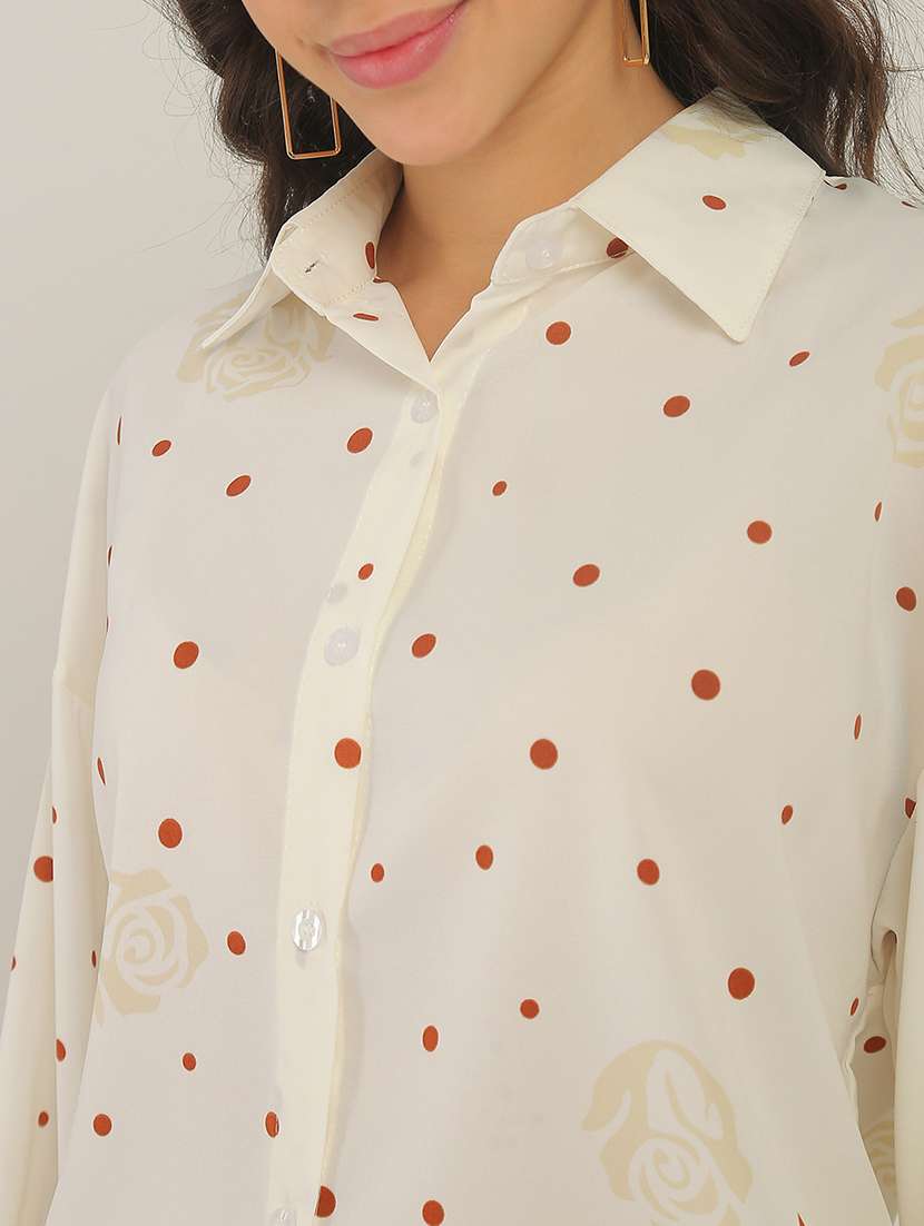 women brown polyester regular shirt - 22438459 -  Standard Image - 5