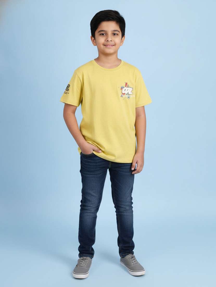 boys printed short sleeves regular fit t-shirt