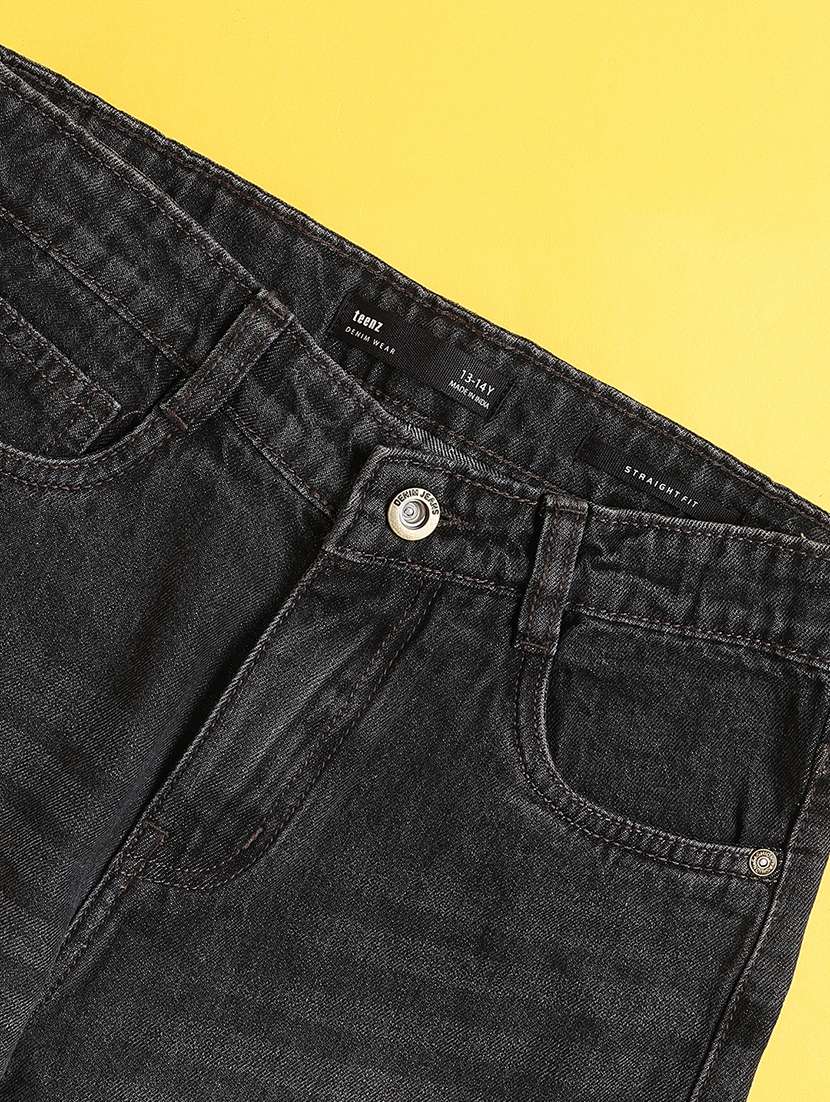 girls washed mid rise straight fit jeans - 22438684 -  Standard Image - 3