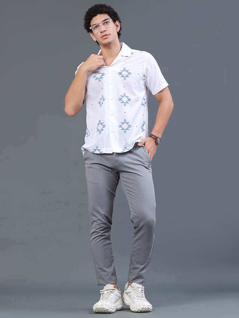 men printed short sleeve regular fit casual shirt - 22438758 -  Standard Image - 5