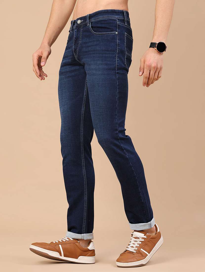 men washed mid rise full length slim fit jeans - 22438765 -  Standard Image - 3