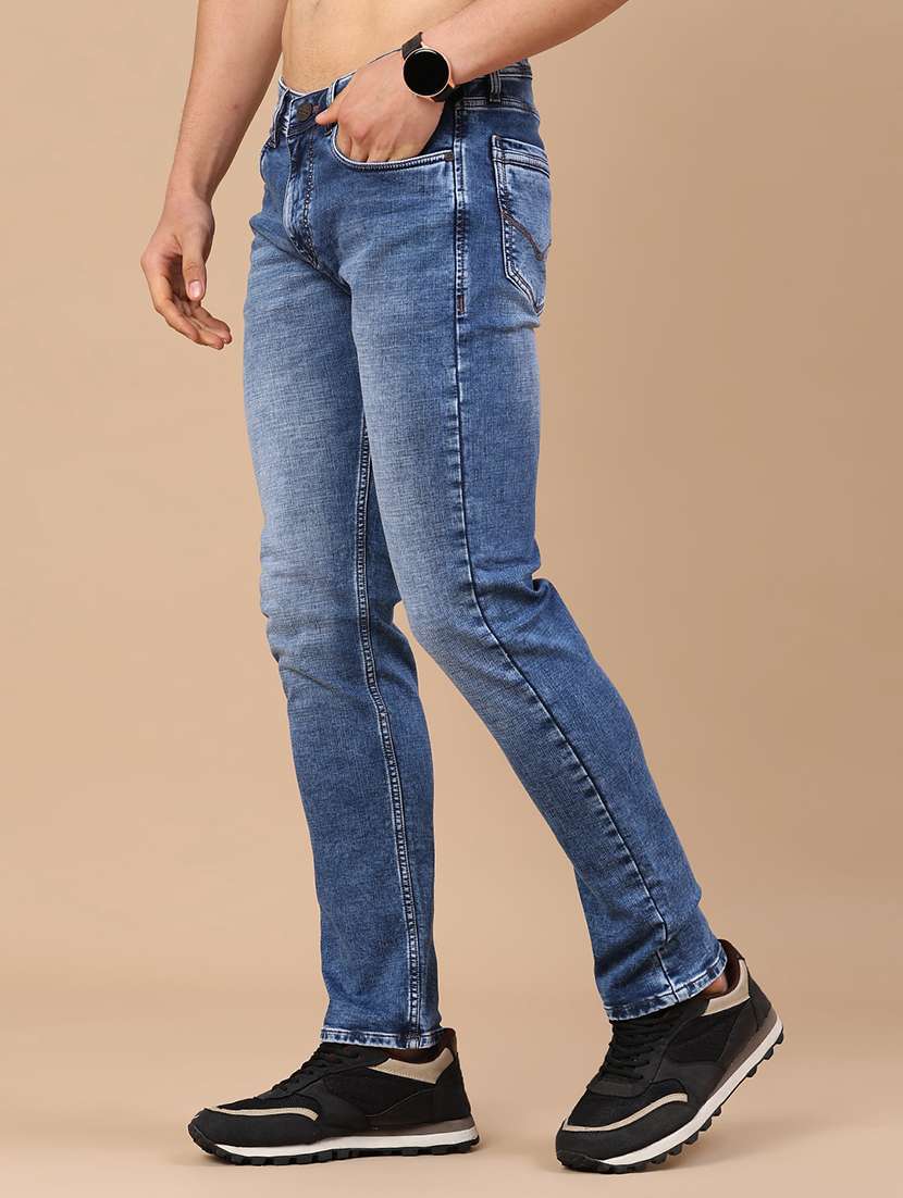 men washed mid rise full length slim fit jeans - 22438767 -  Standard Image - 3