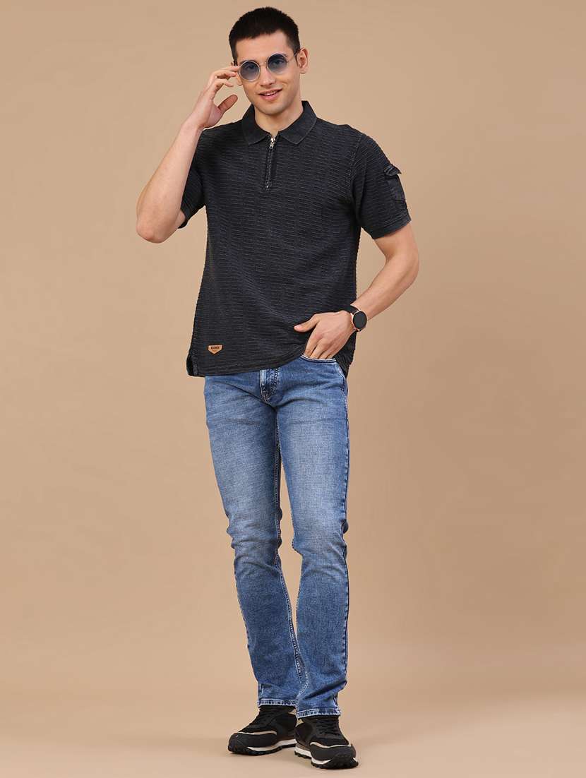 men washed mid rise full length slim fit jeans - 22438767 -  Standard Image - 5