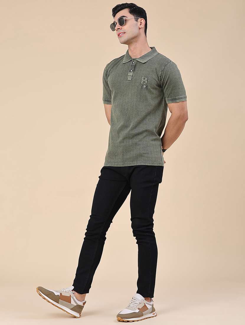men textured short sleeve slim fit polo t-shirt - 22438794 -  Standard Image - 5
