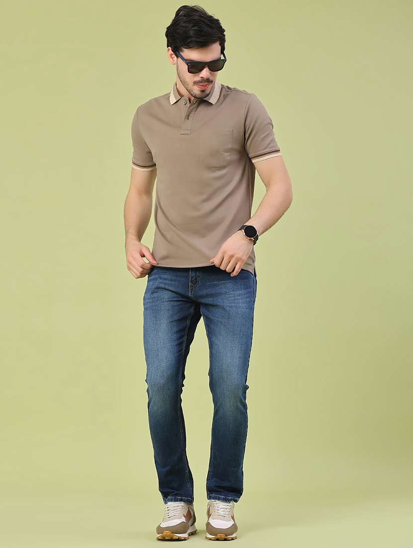 men solid short sleeve slim fit polo t-shirt - 22438807 -  Standard Image - 5
