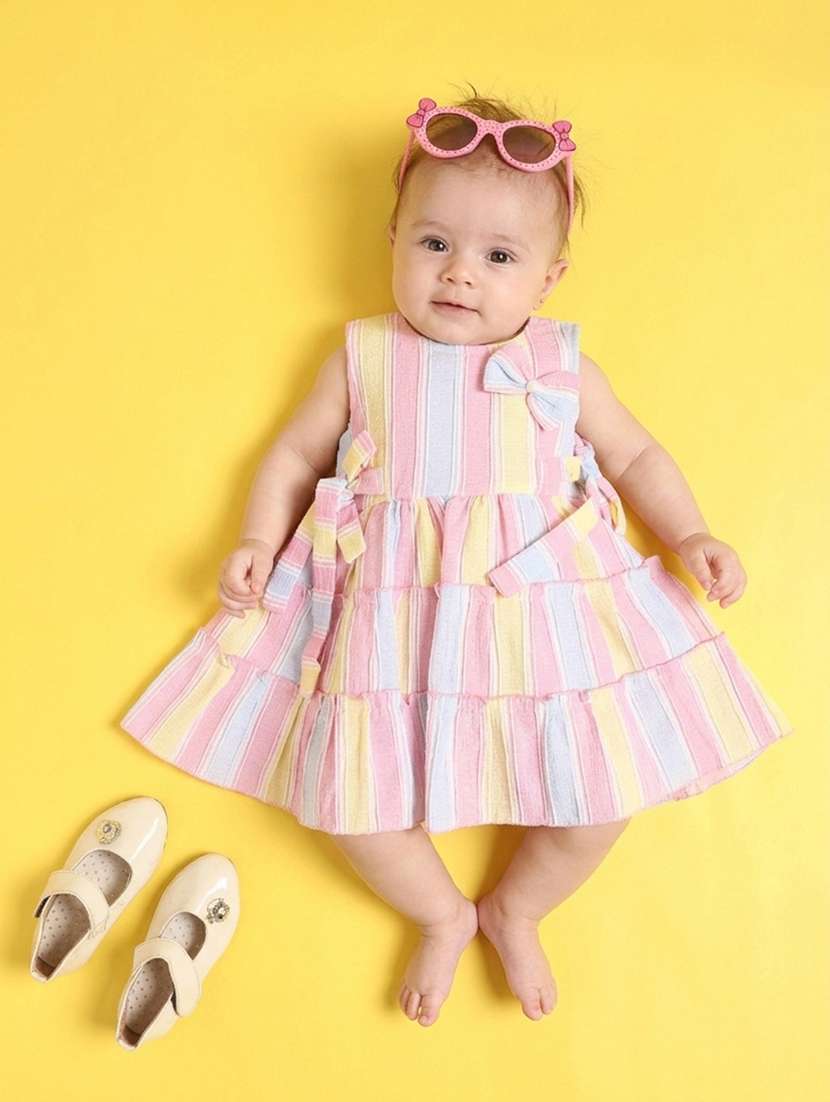 girls printed round neck sleeveless frock 