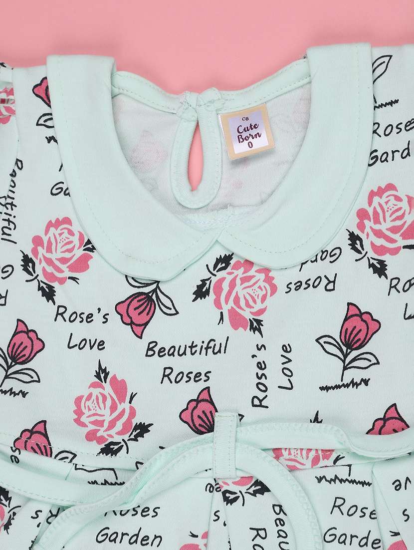 Girls Printed Peter Pan Collar Frock With Bloomer - 22438973 -  Standard Image - 3