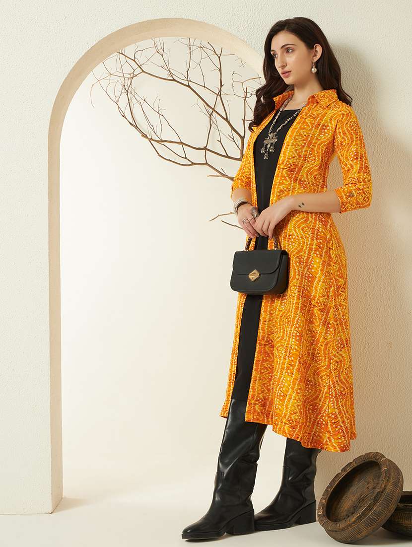 women bandhani three quarter sleeve ethnic shrug - 22439069 -  Standard Image - 3