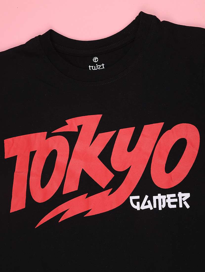 boys typographic printed round neck t-shirt - 22439295 -  Standard Image - 3