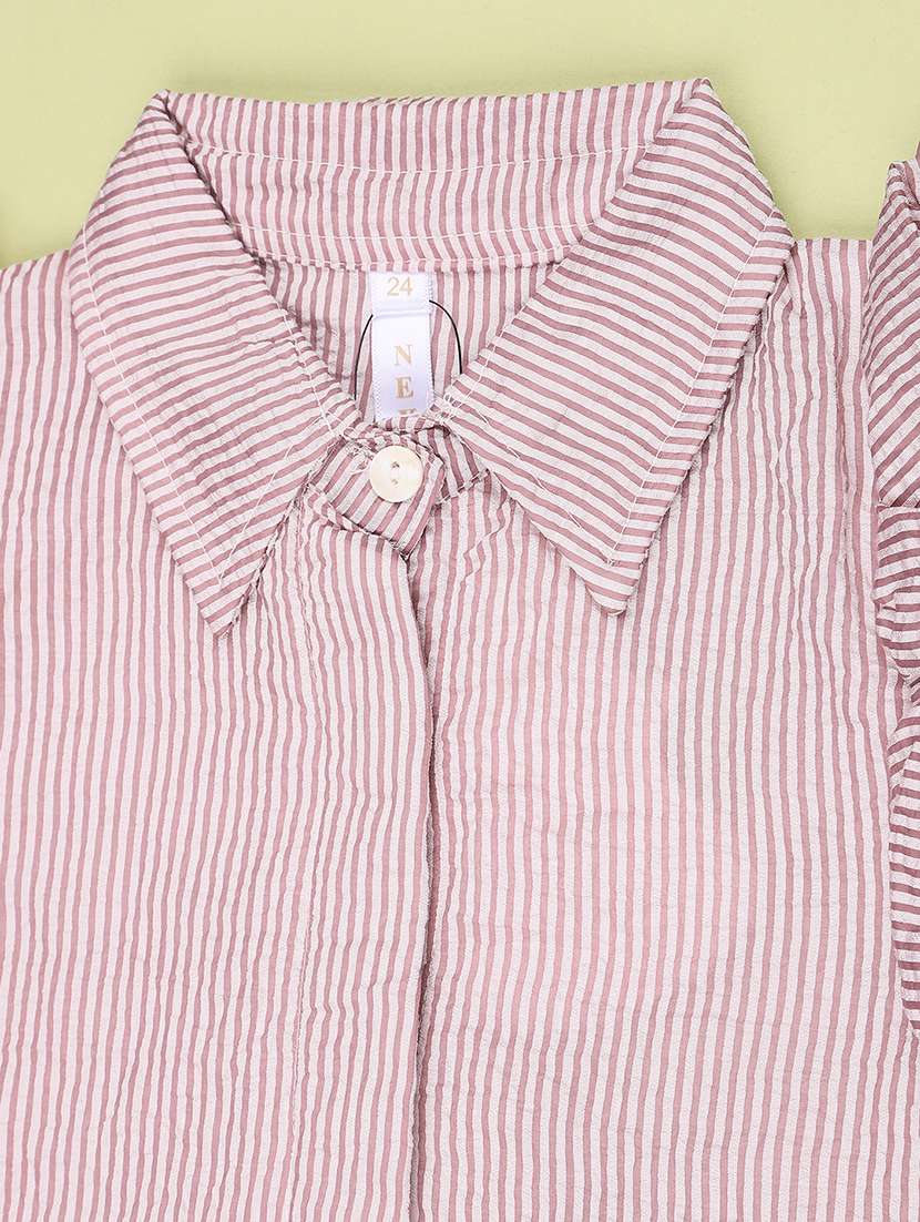 girls printed puff sleeves collared shirt style top - 22439325 -  Standard Image - 3