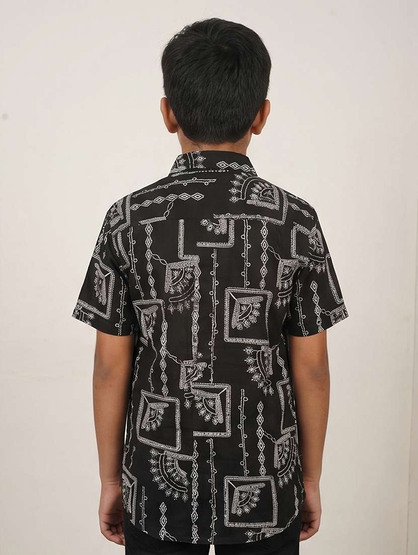 boys embroidered short sleeves regular fit shirt - 22439385 -  Standard Image - 3