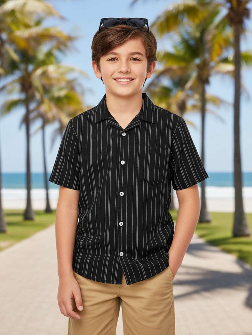 boys printed collared regular shirt