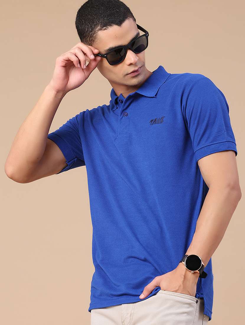 men solid short sleeve regular fit polo t-shirt
