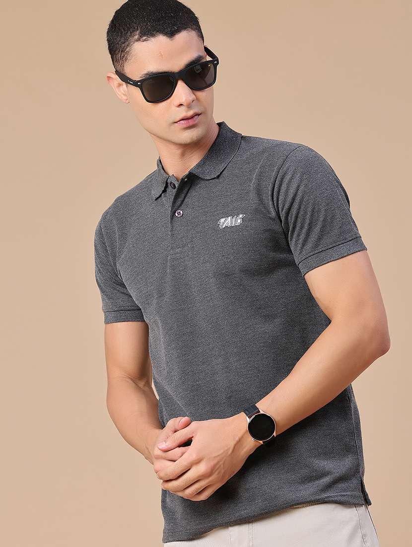 men solid short sleeve regular fit polo t-shirt