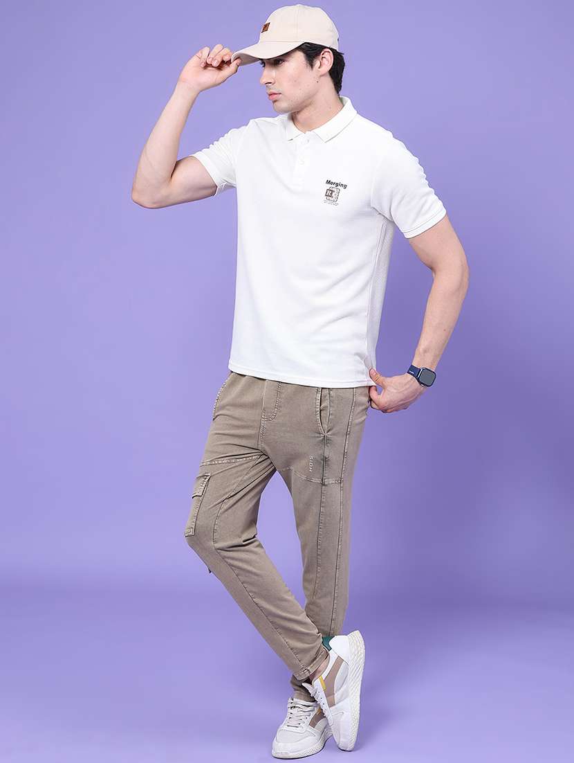 Men Textured Short Sleeve Slim Fit Polo T-shirt - 22439415 -  Standard Image - 5